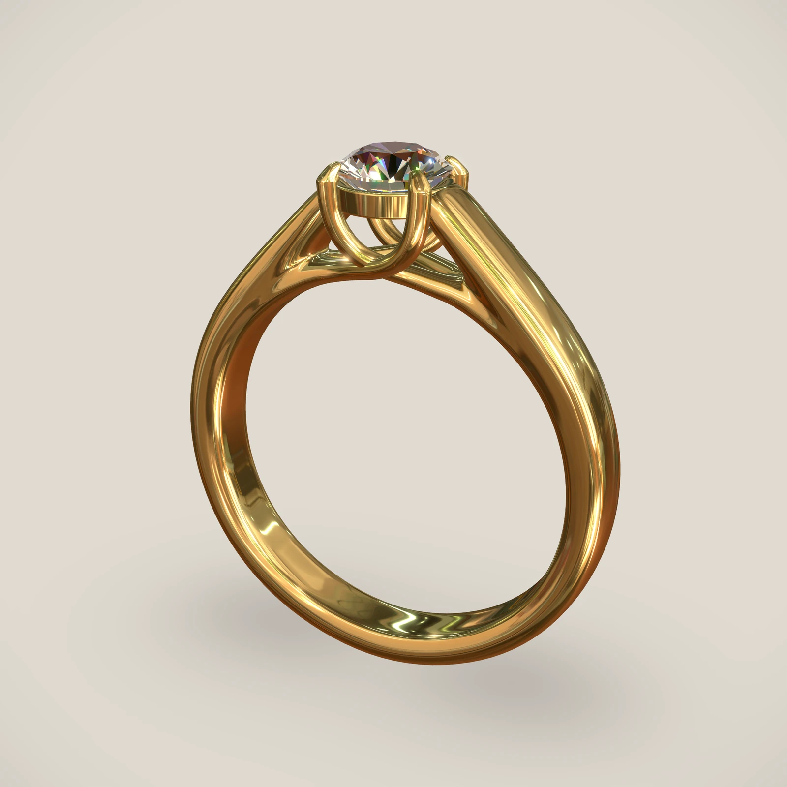 Grace engagement ring, shown in 18K Yellow Gold with a Diamond
